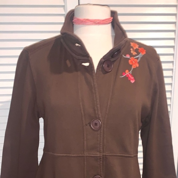 Johnny Was Jacket Boho Artesian brown floral embroidery - Picture 3 of 9